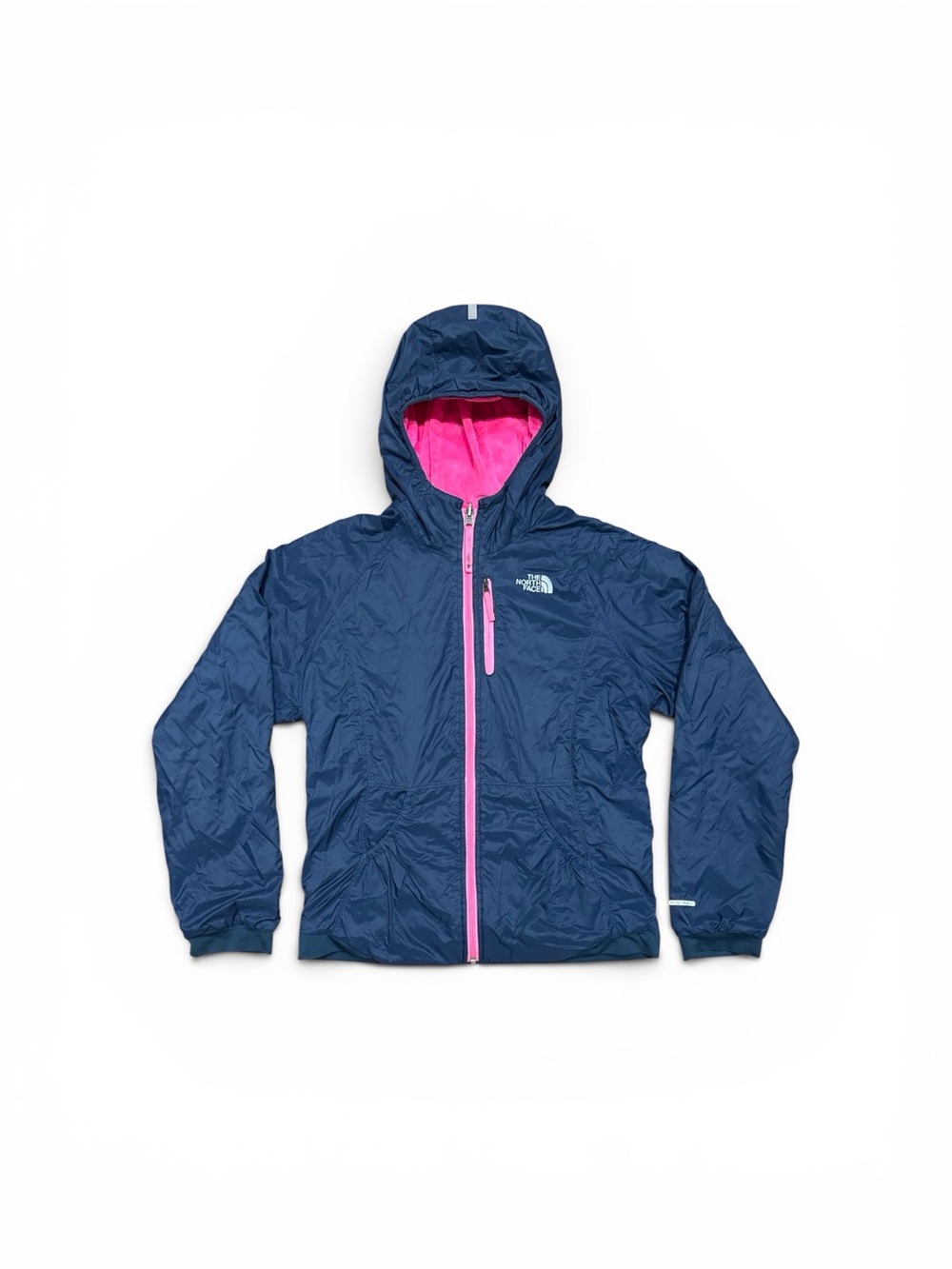 The North Face Girls' Reversible Breezeway Jacket Size Large 14/16 Blue Pink